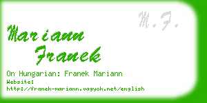 mariann franek business card